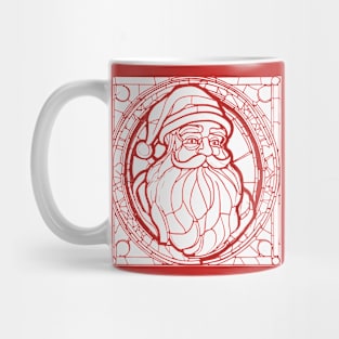 Santa Claus Stained Glass (White) Mug